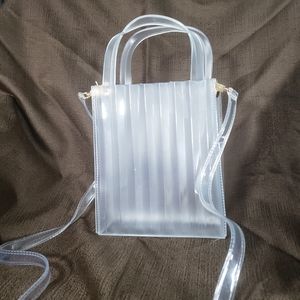 Clear plastic purse with shoulder strap